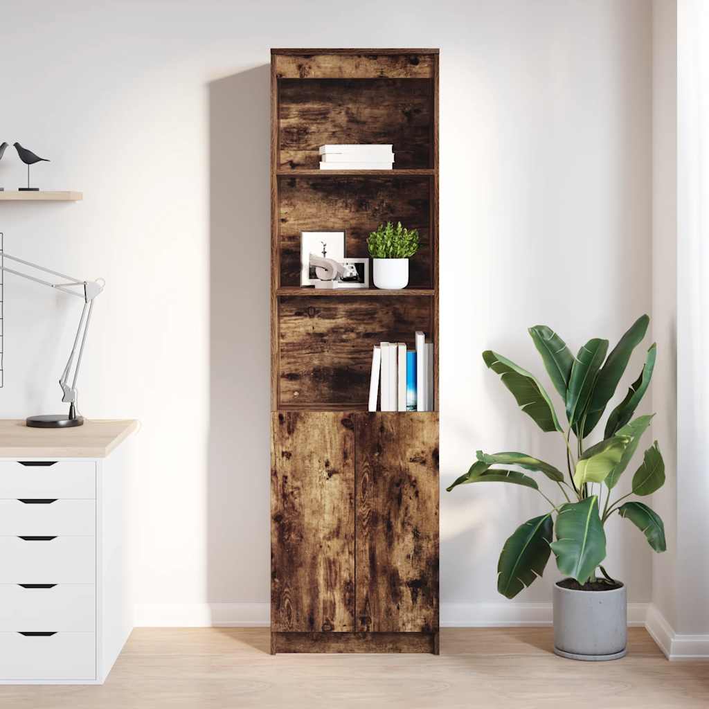 vidaXL Highboard Räuchereiche 50x35x180 cm Holzwerkstoff
