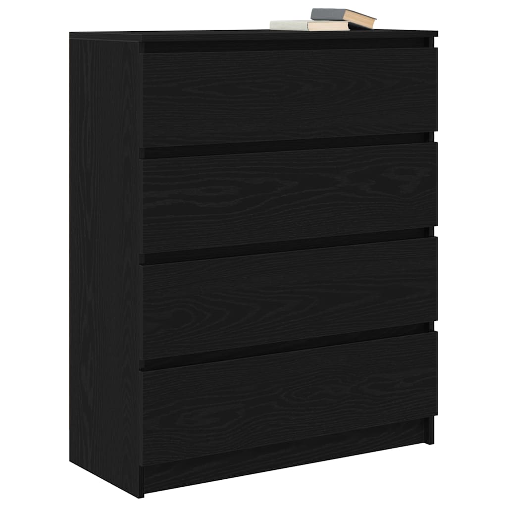 vidaXL Sideboard Schwarz Eichen-Optik 80x35x99 cm Holzwerkstoff