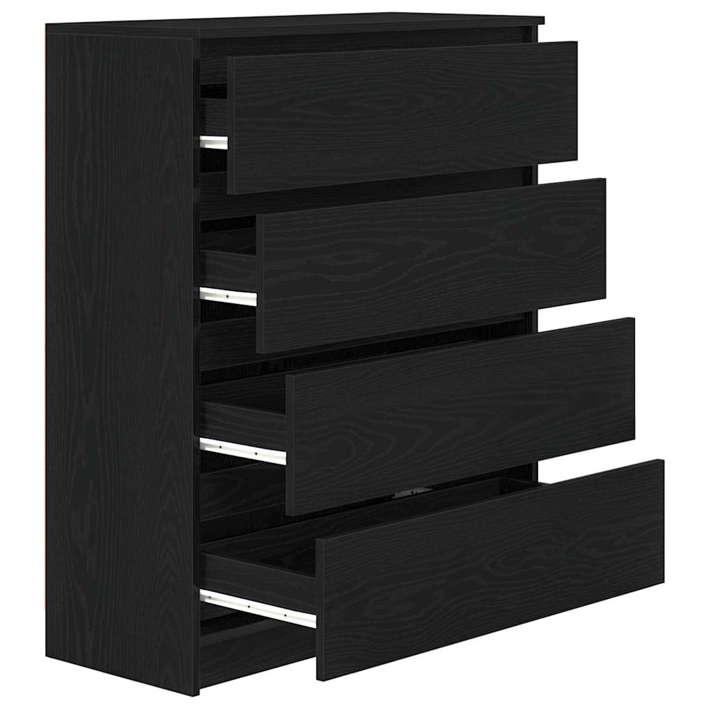 vidaXL Sideboard Schwarz Eichen-Optik 80x35x99 cm Holzwerkstoff