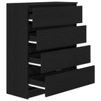 vidaXL Sideboard Schwarz Eichen-Optik 80x35x99 cm Holzwerkstoff