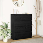 vidaXL Sideboard Schwarz Eichen-Optik 80x35x99 cm Holzwerkstoff
