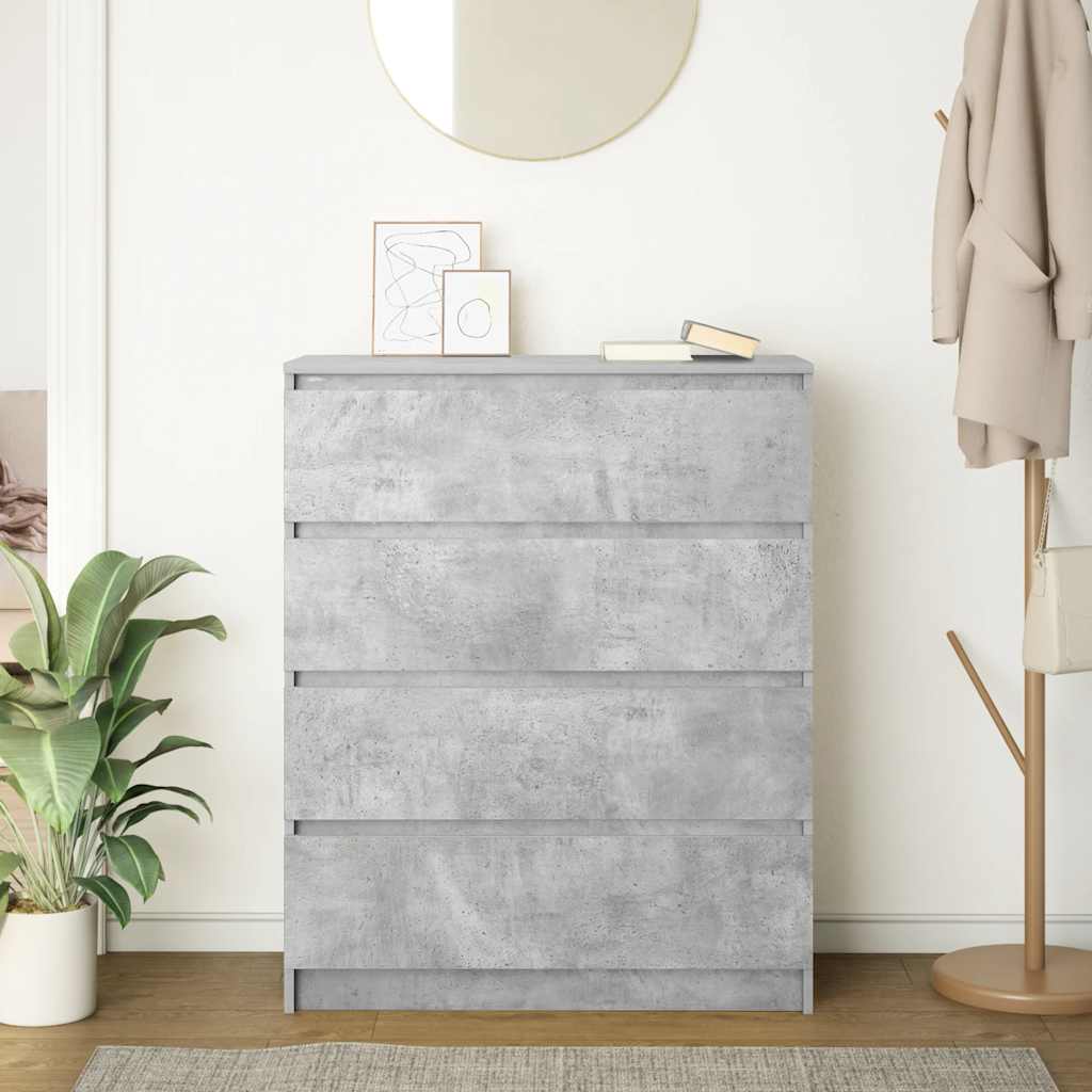 vidaXL Sideboard Betongrau 80x35x99 cm Holzwerkstoff