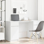 vidaXL Schreibtisch mit Schubladen Weiß 140 x 49 x 76 cm Holzwerkstoff