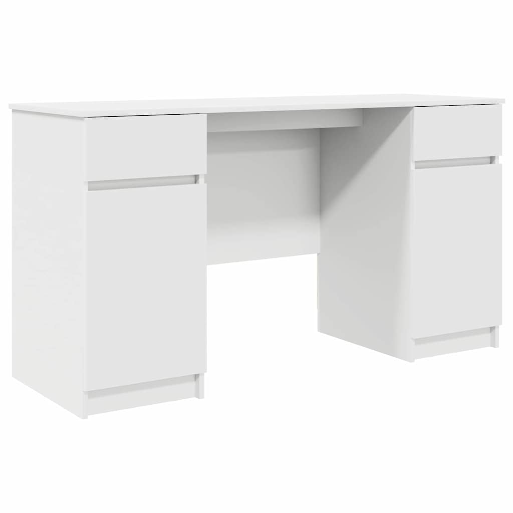 vidaXL Schreibtisch mit Schubladen Weiß 140 x 49 x 76 cm Holzwerkstoff