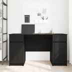 vidaXL Schreibtisch mit Regal Schwarz Eichen-Optik 140 x 49 x 76 cm