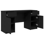 vidaXL Schreibtisch mit Regal Schwarz Eichen-Optik 140 x 49 x 76 cm