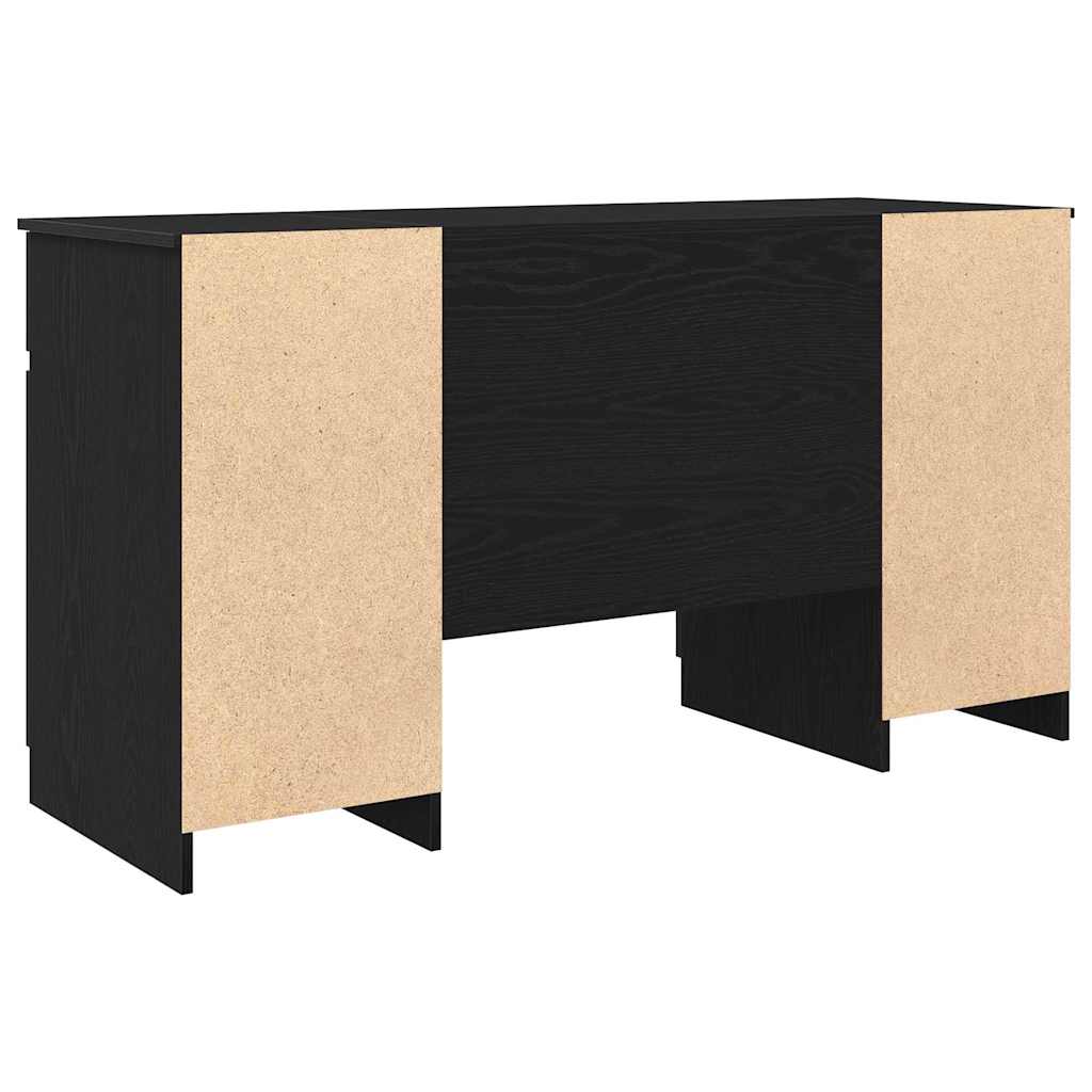 vidaXL Schreibtisch mit Regal Schwarz Eichen-Optik 140 x 49 x 76 cm