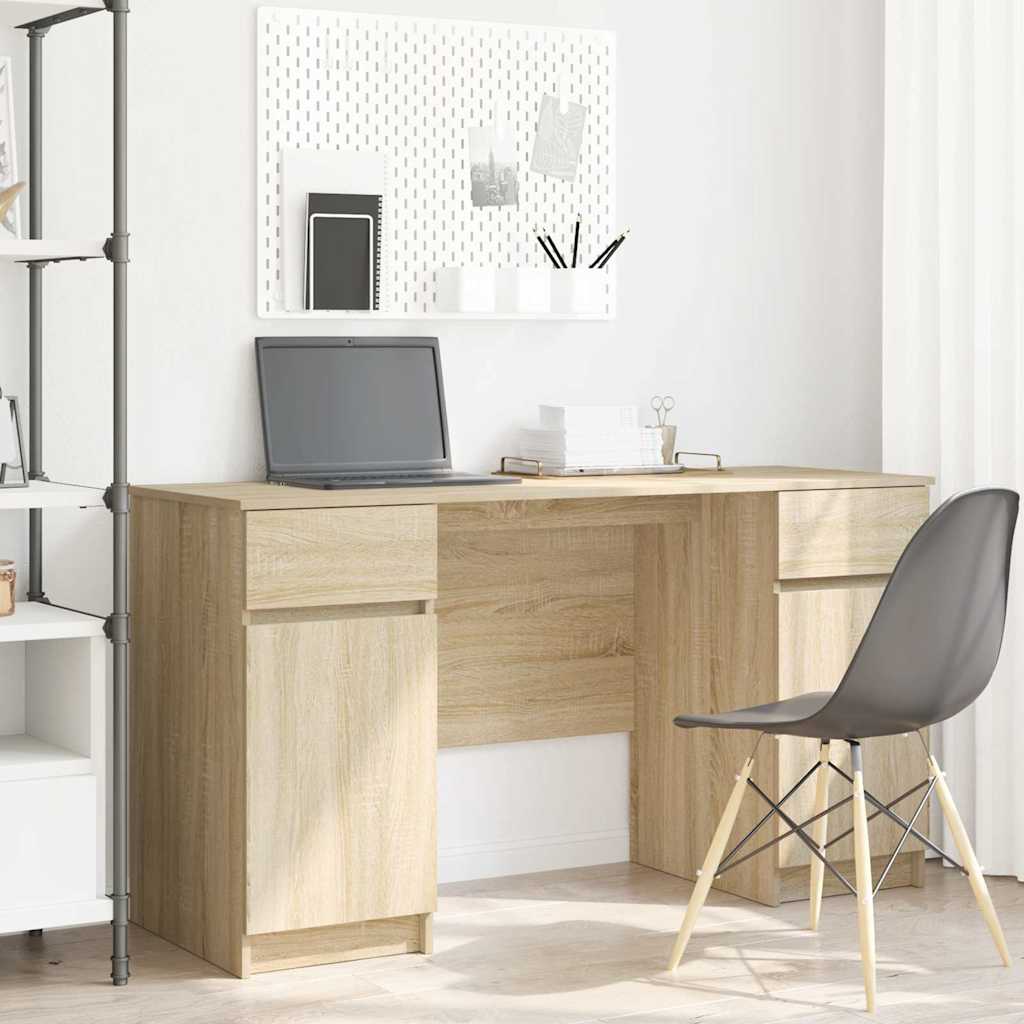vidaXL Schreibtisch Sonoma-Eiche 140 x 49 x 76 cm Holzwerkstoff