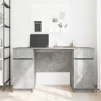 vidaXL Schreibtisch mit Regal Betongrau 140 x 49 x 76 cm Holzwerkstoff