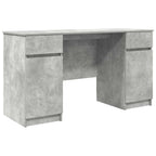 vidaXL Schreibtisch mit Regal Betongrau 140 x 49 x 76 cm Holzwerkstoff