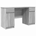vidaXL Schreibtisch mit Tür Grau Sonoma 140 x 49 x 76 cm Holzwerkstoff
