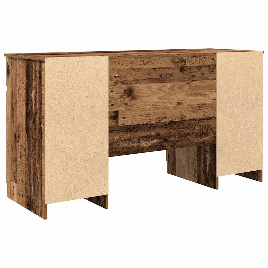 vidaXL Schreibtisch mit Regal Altholz 140 x 49 x 76 cm Holzwerkstoff