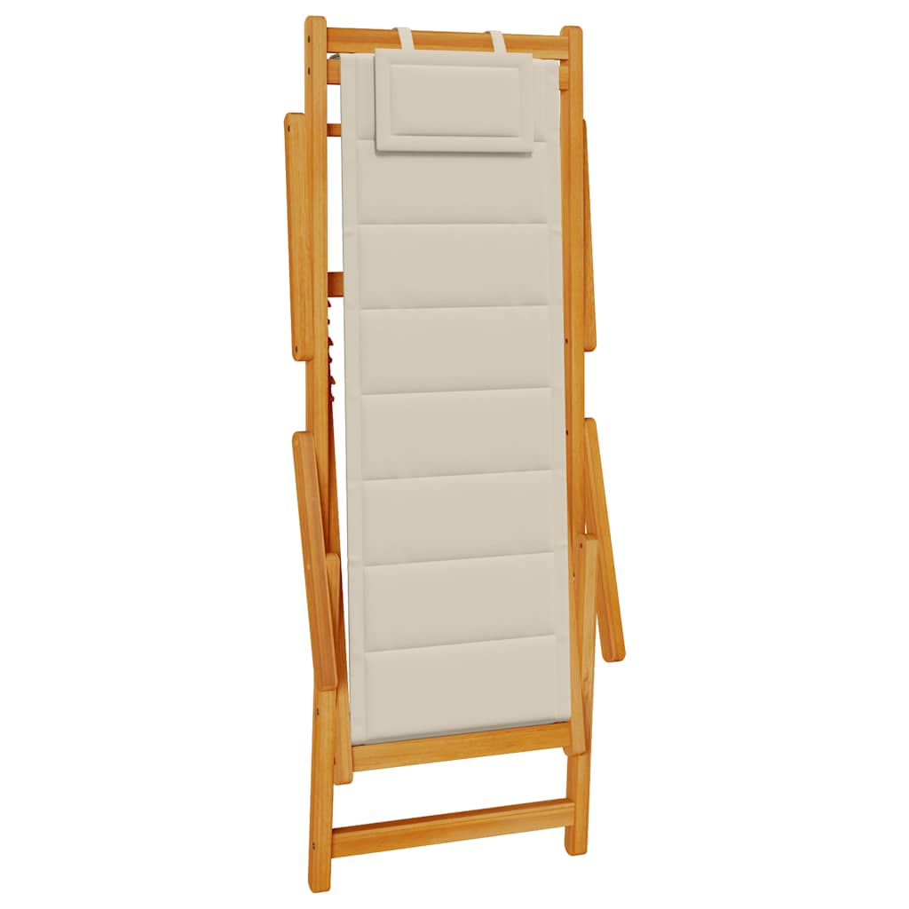 vidaXL Klappstuhl mit Armlehnen Taupe Akazienholz & Textilene