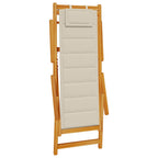 vidaXL Klappstuhl mit Armlehnen Taupe Akazienholz & Textilene