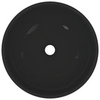 vidaXL Waschbecken Schwarz Glänzend Ø28x10 cm Keramik