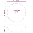 vidaXL Waschbecken Schwarz Glänzend Ø28x10 cm Keramik