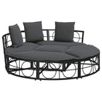 vidaXL Outdoor-Loungebett ohne Dach Schwarz Poly Rattan