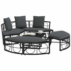 vidaXL Outdoor-Loungebett ohne Dach Schwarz Poly Rattan