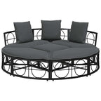 vidaXL Outdoor-Loungebett ohne Dach Schwarz Poly Rattan