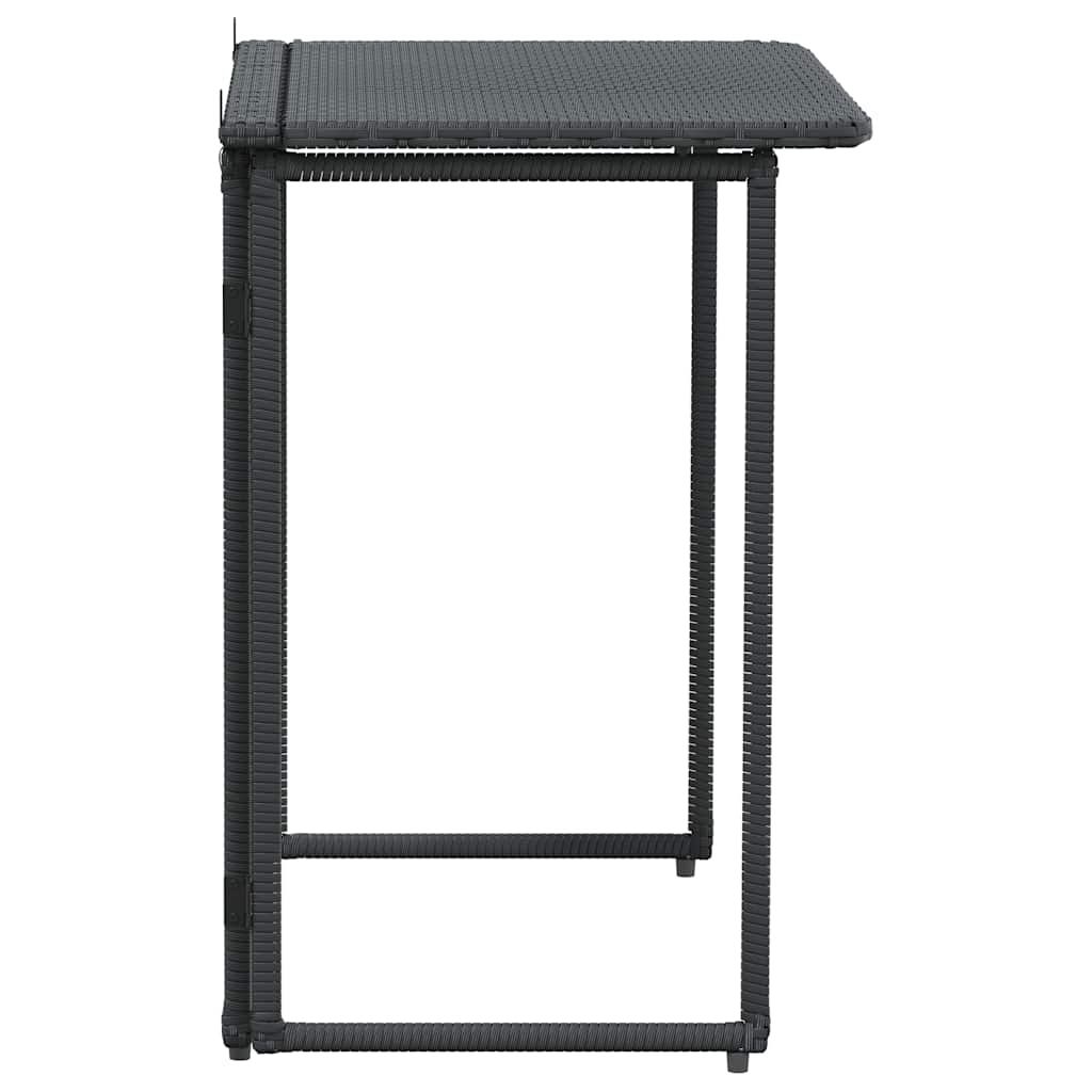 vidaXL Gartentisch Klappbar Schwarz 90x51x75 cm Poly Rattan