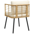 vidaXL Gartenstuhl mit Kissen Natur Poly Rattan