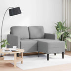vidaXL 2-Sitzer-Sofa mit Chaiselongue L-Form Hellgrau 125 cm Stoff