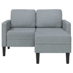 vidaXL 2-Sitzer-Sofa mit Chaiselongue L-Form Hellgrau 125 cm Stoff