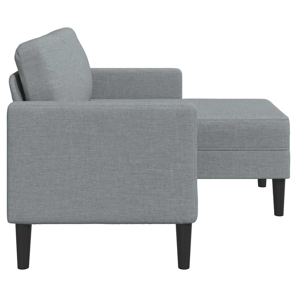 vidaXL 2-Sitzer-Sofa mit Chaiselongue L-Form Hellgrau 125 cm Stoff