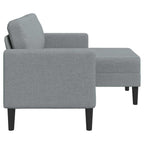 vidaXL 2-Sitzer-Sofa mit Chaiselongue L-Form Hellgrau 125 cm Stoff