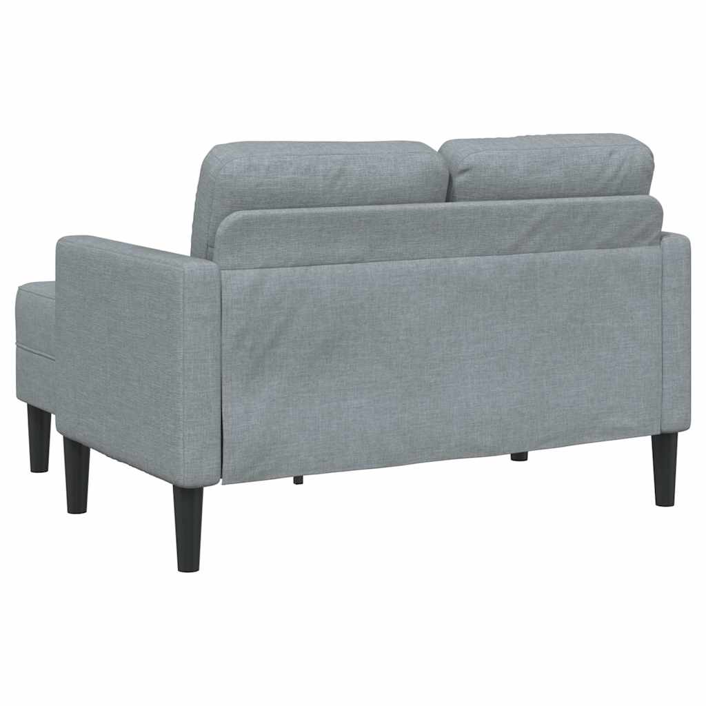 vidaXL 2-Sitzer-Sofa mit Chaiselongue L-Form Hellgrau 125 cm Stoff