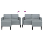 vidaXL 2-Sitzer-Sofa mit Chaiselongue L-Form Hellgrau 125 cm Stoff