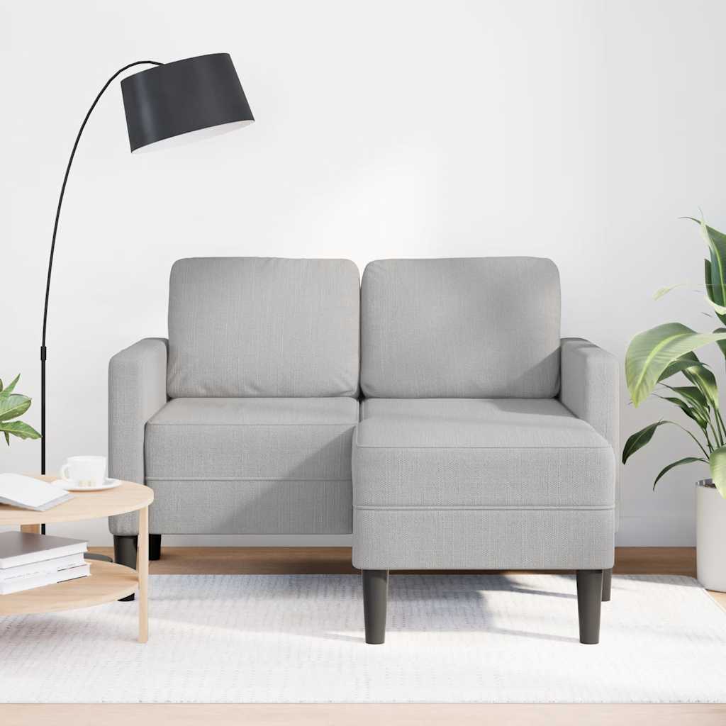vidaXL 2-Sitzer-Sofa mit Chaiselongue L-Form Wolkengrau 125 cm Stoff