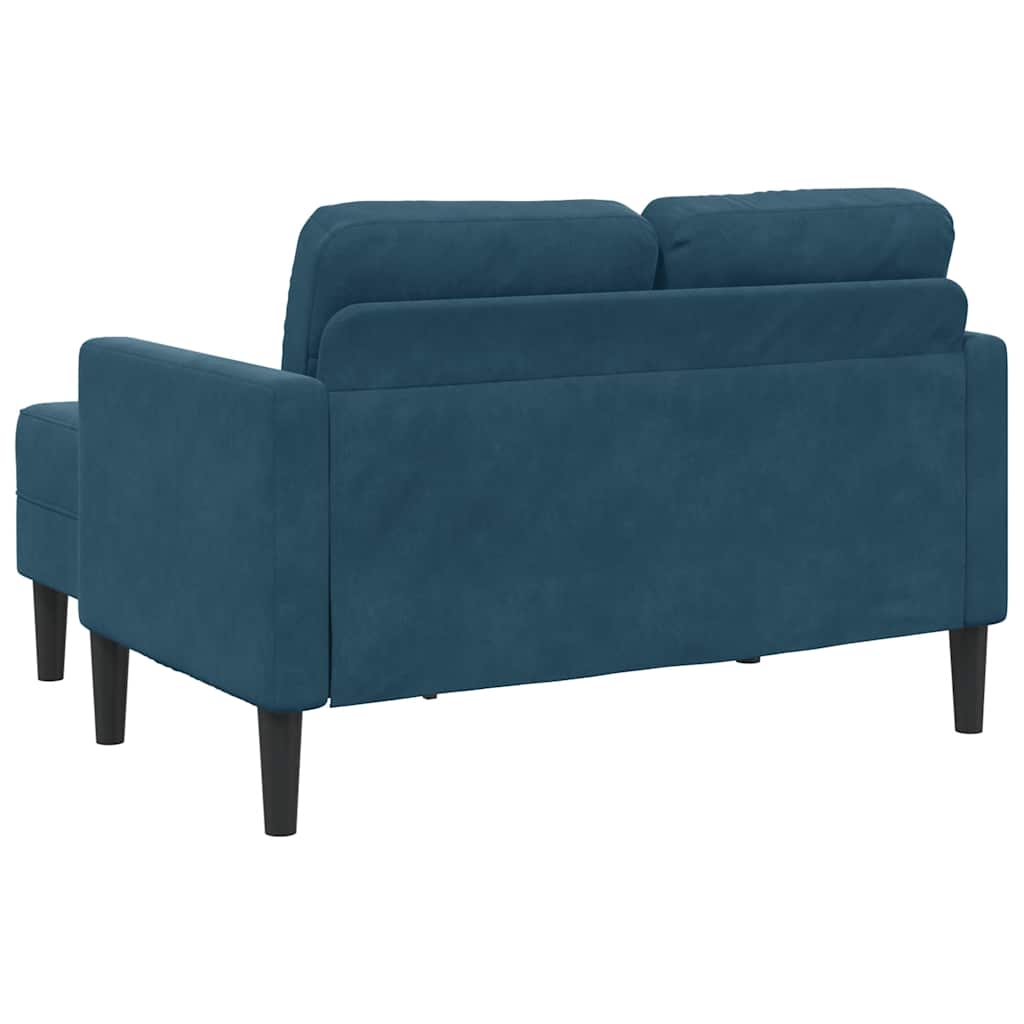 vidaXL 2-Sitzer-Sofa mit Chaiselongue L-Form Blau 125 cm Samt