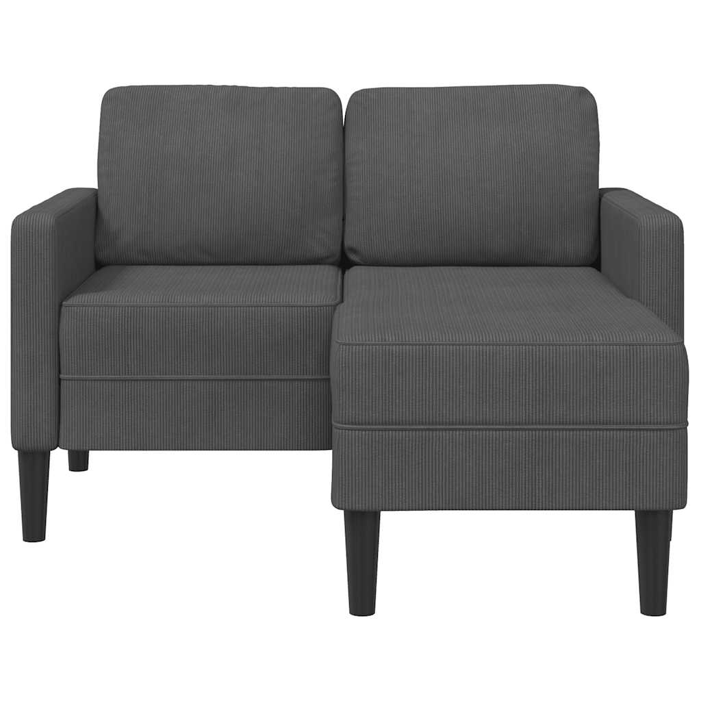 vidaXL 2-Sitzer-Sofa mit Chaiselongue L-förmig Dunkelgrau 125 cm Leinen