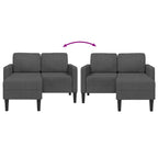 vidaXL 2-Sitzer-Sofa mit Chaiselongue L-förmig Dunkelgrau 125 cm Leinen