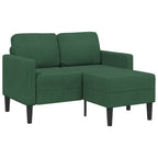 vidaXL 2er-Sofa mit Chaiselongue L-Form Dunkelgrün 125 cm Leinen