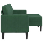 vidaXL 2er-Sofa mit Chaiselongue L-Form Dunkelgrün 125 cm Leinen