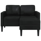 vidaXL 2-Sitzer-Sofa mit Chaiselongue L-förmig Schwarz 125 cm Kunstleder