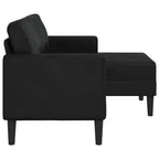 vidaXL 2-Sitzer-Sofa mit Chaiselongue L-förmig Schwarz 125 cm Kunstleder
