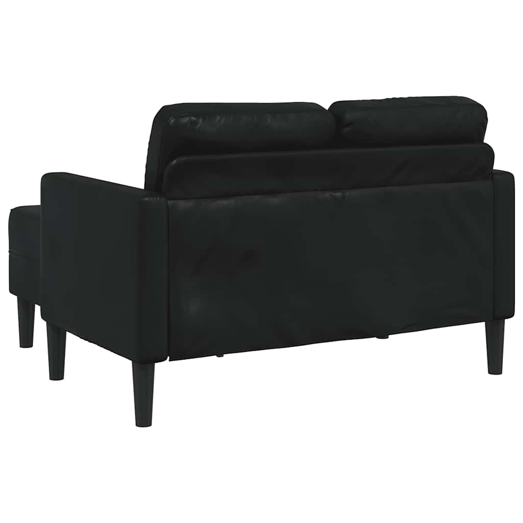vidaXL 2-Sitzer-Sofa mit Chaiselongue L-förmig Schwarz 125 cm Kunstleder