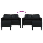 vidaXL 2-Sitzer-Sofa mit Chaiselongue L-förmig Schwarz 125 cm Kunstleder