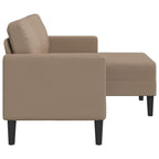 vidaXL 2-Sitzer-Sofa mit Chaiselongue L-Form Cappuccino-Braun 125 cm