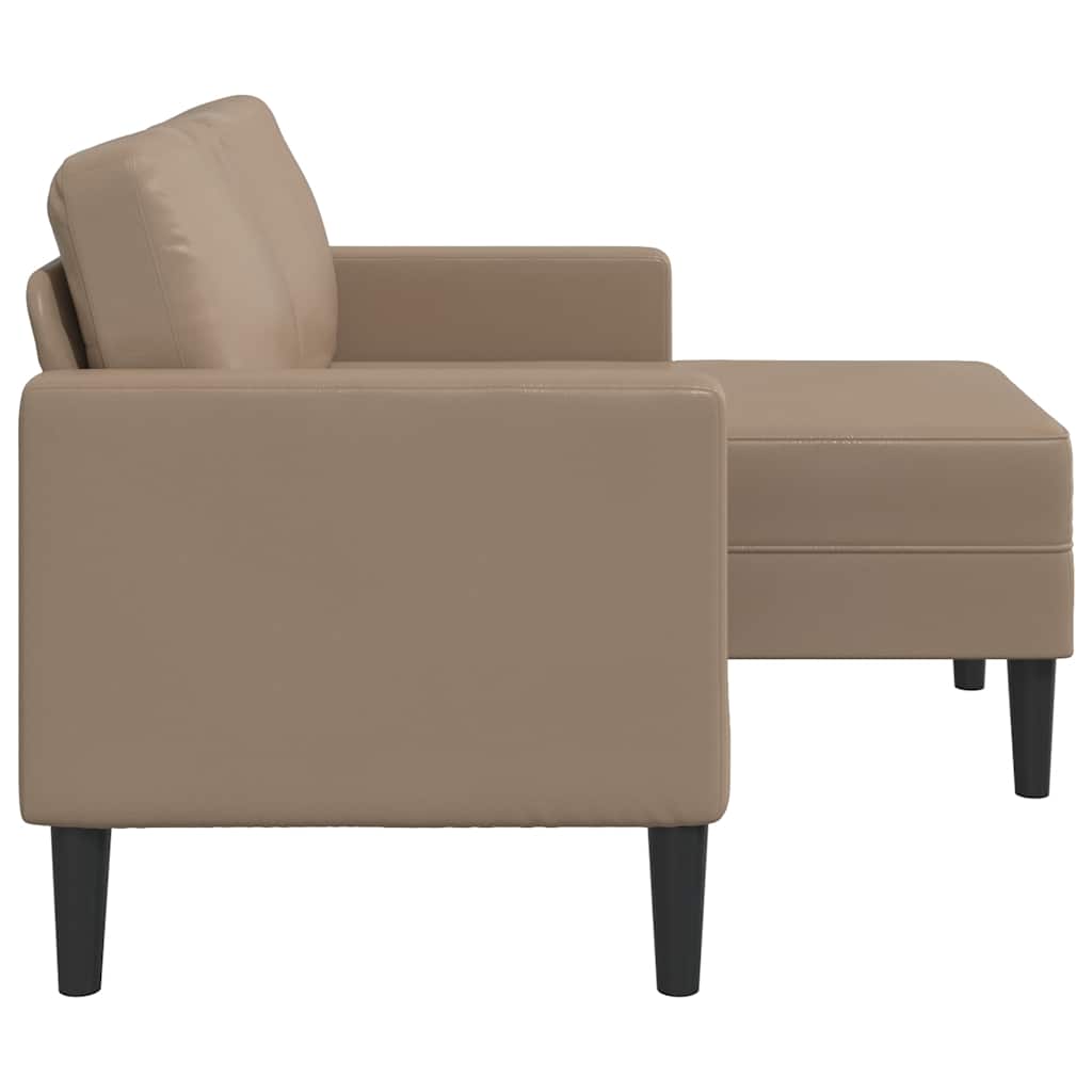 vidaXL 2-Sitzer-Sofa mit Chaiselongue L-Form Cappuccino-Braun 125 cm