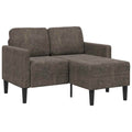 vidaXL 2er-Sofa mit Chaiselongue L-Form Dunkelgrau 125 cm Kunstleder