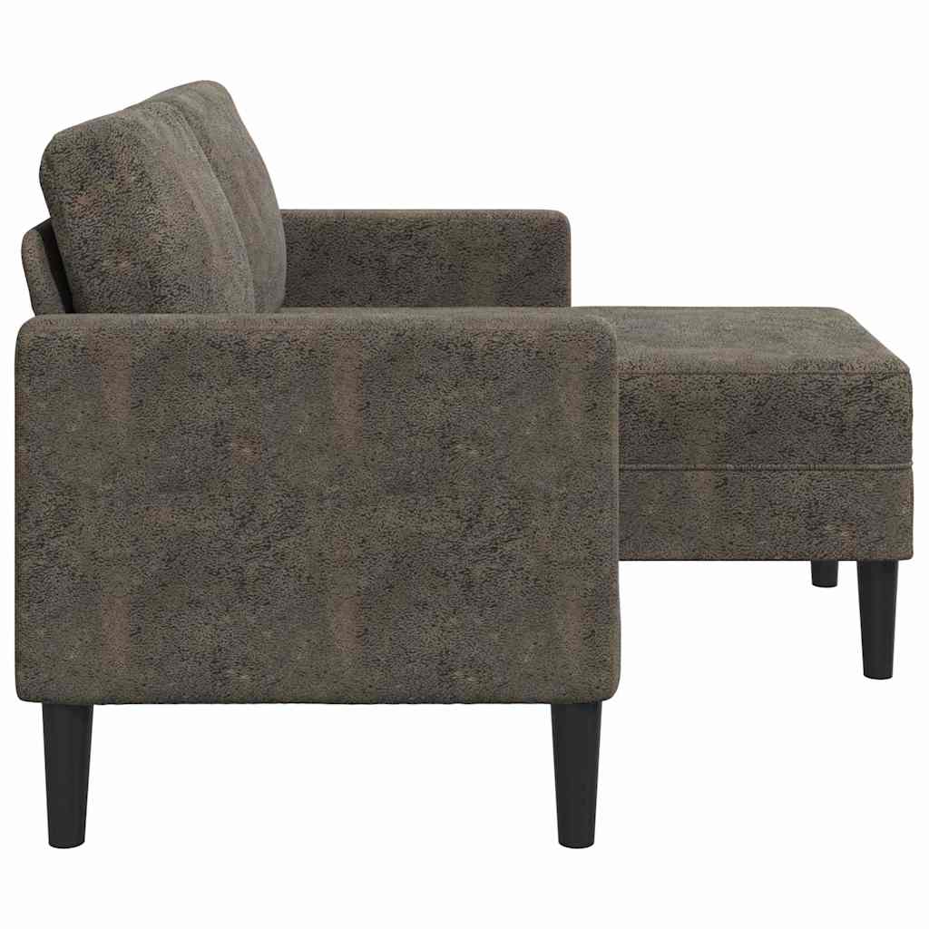 vidaXL 2er-Sofa mit Chaiselongue L-Form Dunkelgrau 125 cm Kunstleder