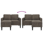 vidaXL 2er-Sofa mit Chaiselongue L-Form Dunkelgrau 125 cm Kunstleder