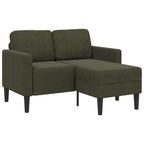 vidaXL 2er-Sofa mit Chaiselongue L-Form Armeegrün 125 cm Kunstleder