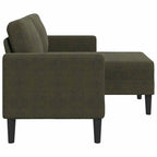 vidaXL 2er-Sofa mit Chaiselongue L-Form Armeegrün 125 cm Kunstleder