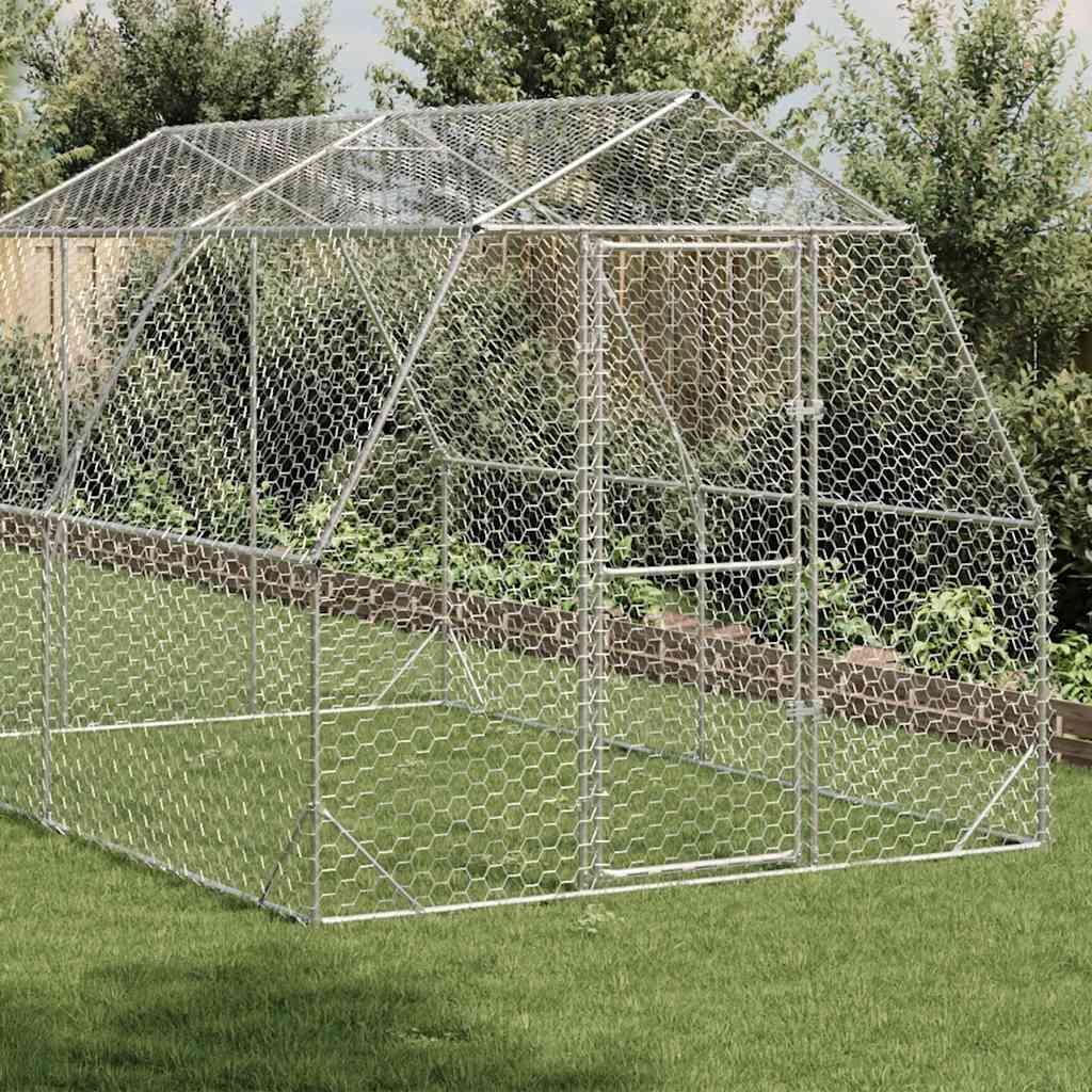 vidaXL Hühnerstall 2,5x4x2,25 m Verzinkter Stahl