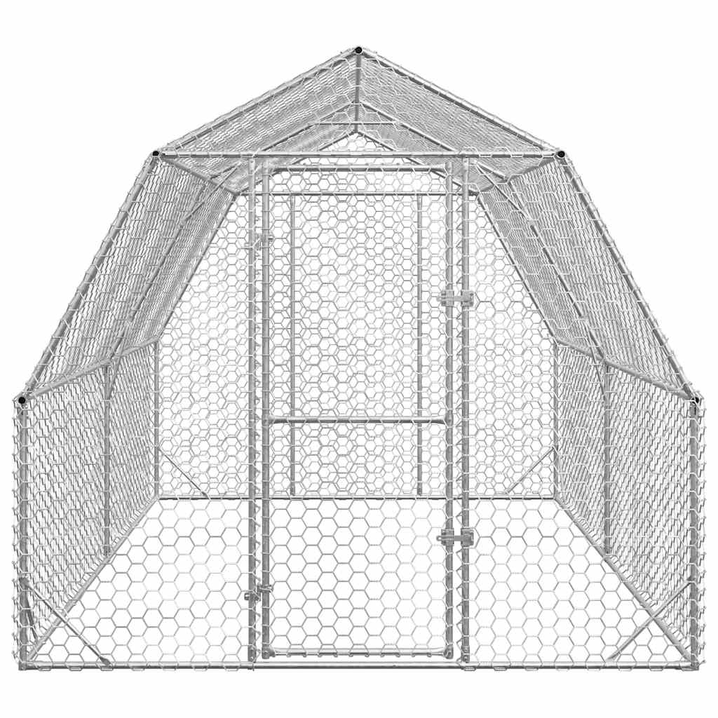vidaXL Hühnerstall 2,5x4x2,25 m Verzinkter Stahl